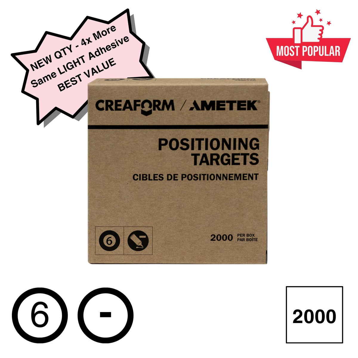Cibles De Positionnement 3D Beowulf M-2K – Réfléchissantes, Contour Noir – Lot De 2000